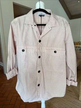 NWT - Stone Island - Women’s Pale Pink Rose Button-Up Overshirt - Size: Large